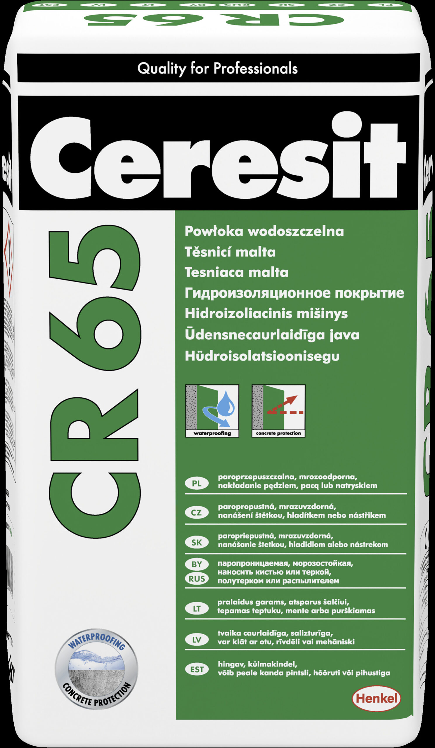 257966 CERESIT CR 65 25 KG-1K cementna hidroizolacija za unutarnju primjenu