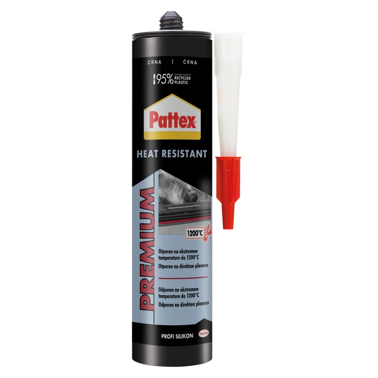 2933234 PATTEX TEMPERATURNO OTPORNI SILIKON PRO CRNI 1200°C 280ML