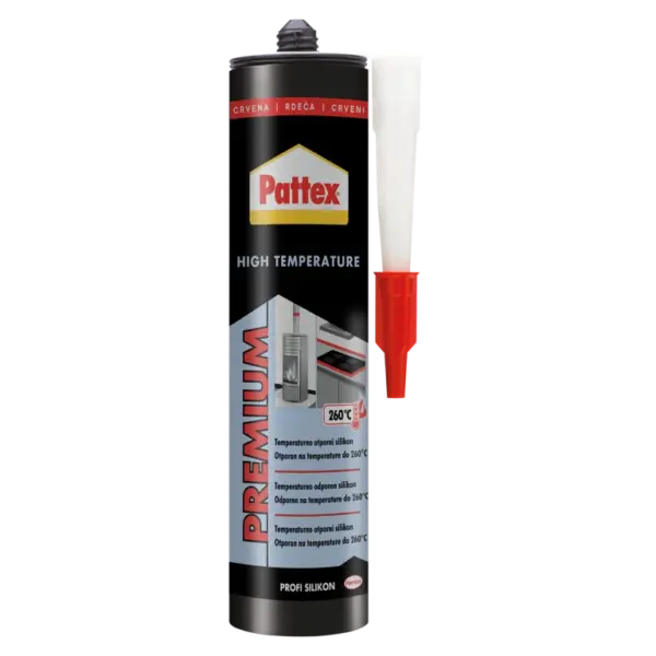 2928673 PATTEX TEMPERATURNO OTPORNI SILIKON PRO CRVENI 260°C 280ML